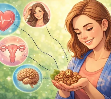 با خواص گردو برای زنان بیشتر آشنا شوید | مستر پسته - با خواص گردو برای زنان آشنا شوید؛ از تقویت پوست و مو، قلب و مغز گرفته تا تنظیم هورمون‌ها، سلامت رحم و دوران بارداری. یک راهنما برای افزایش سلامت و زیبایی زنان.